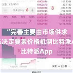 “完善主要由市场供求关系决定要素价格机制比特派App