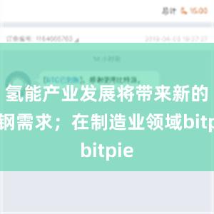 氢能产业发展将带来新的用钢需求；在制造业领域bitpie